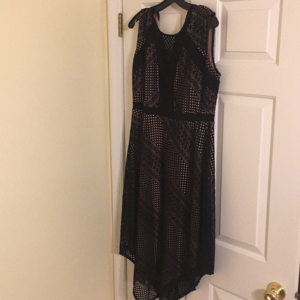 Laser cut handkerchief hem dress